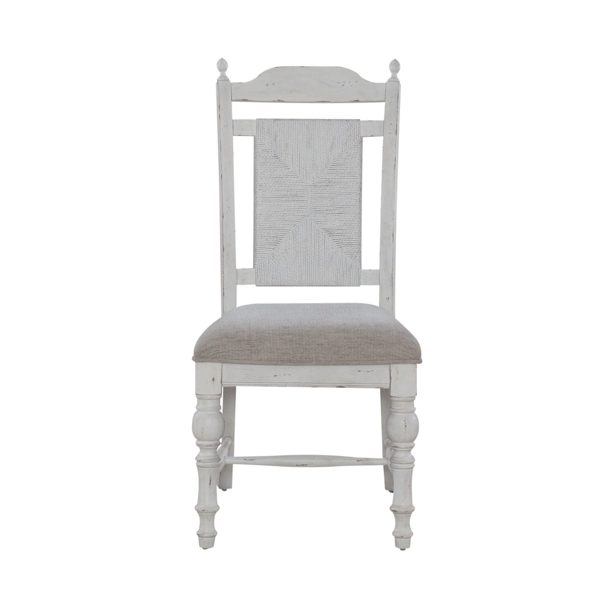 River Place - Panel Back Side Chair - Riverstone White & Tobacco