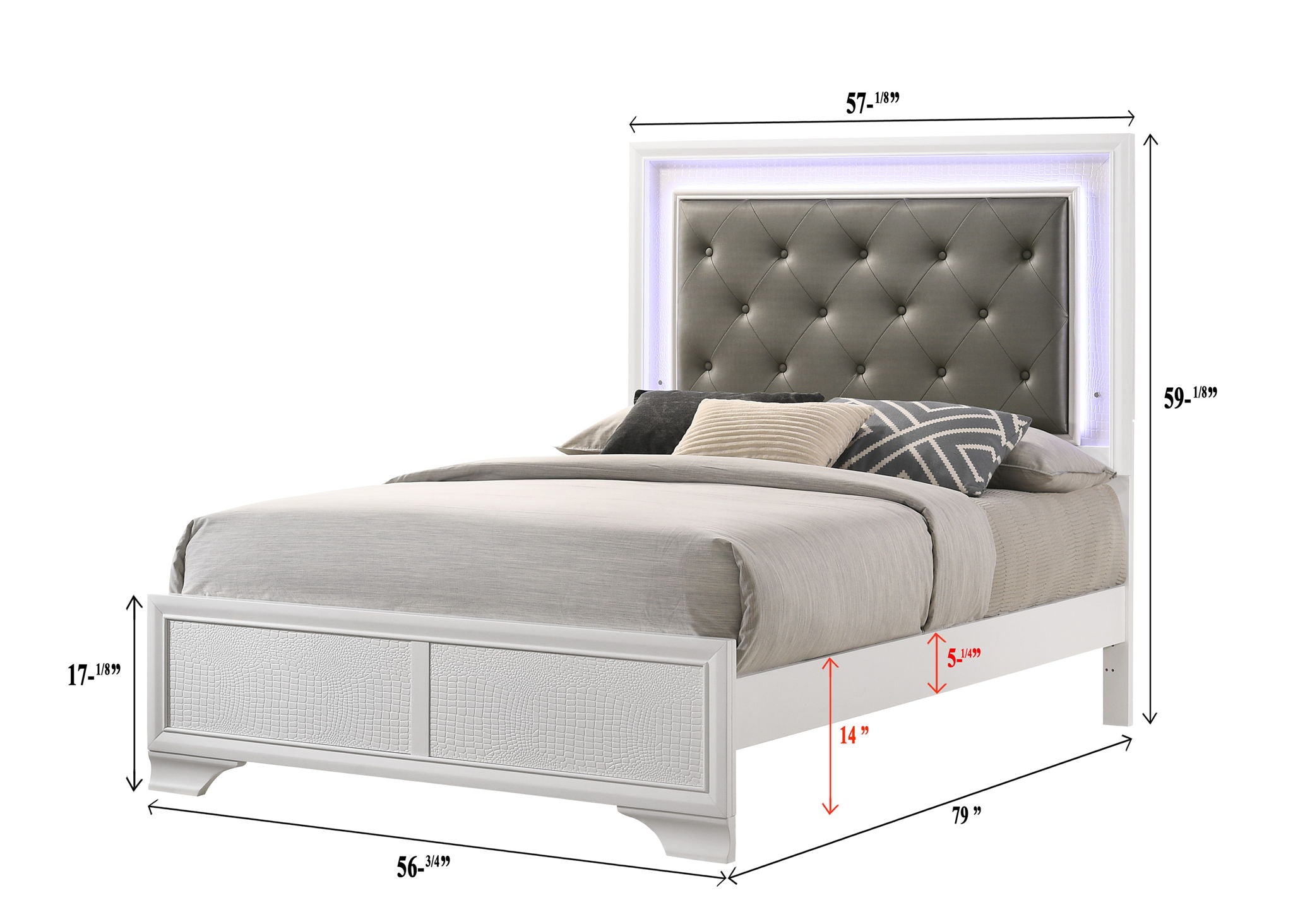 Lyssa - Full 5 Piece Bedroom Set - White
