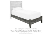 Baystorm - Twin Panel Footboard With Rails - Gray