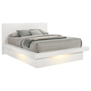 Jessica Wood Queen LED Panel Bed Snow White