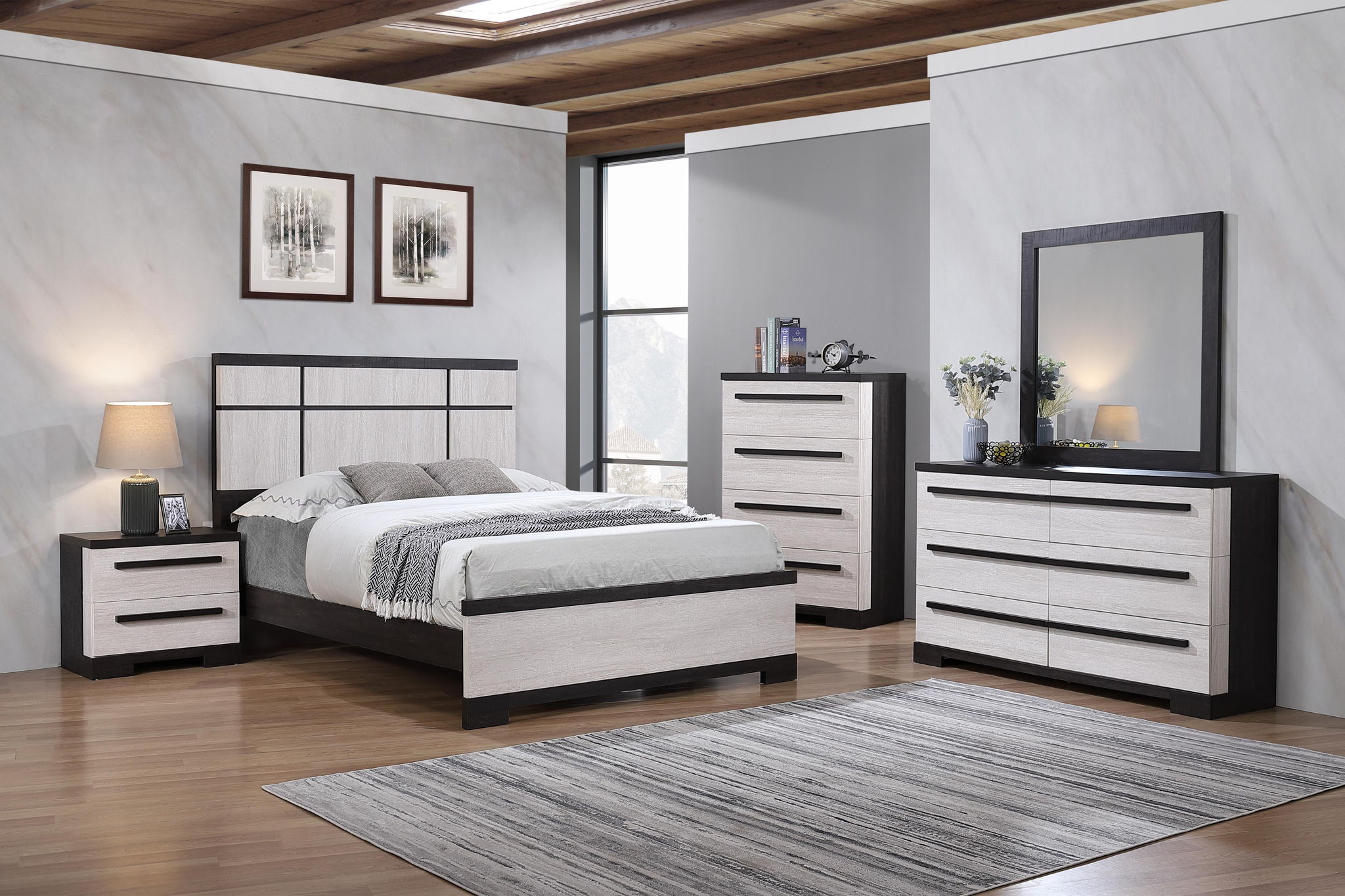 Remington - Dresser & Mirror - Black & White