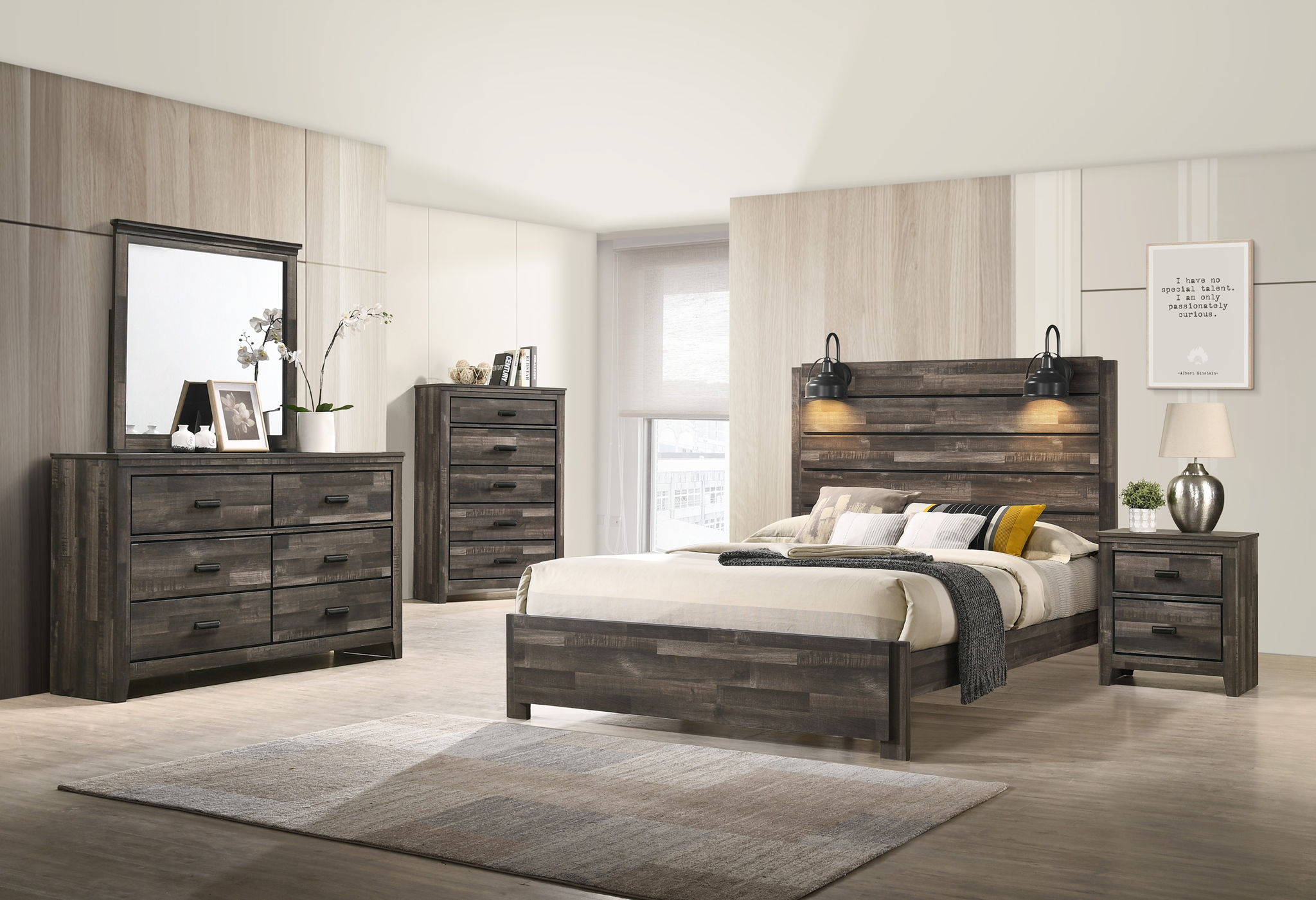 Carter - Queen Bed In One Box - Brown