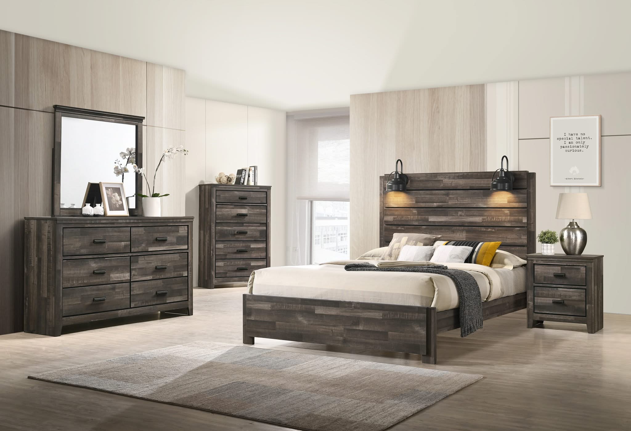 Carter - Full 5 Piece Bedroom Set - Brown