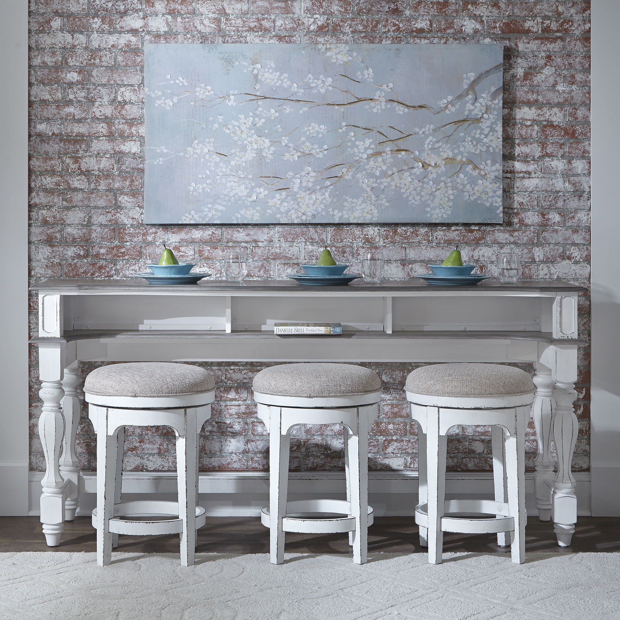 Magnolia Manor - Console Swivel Stool - Antique White