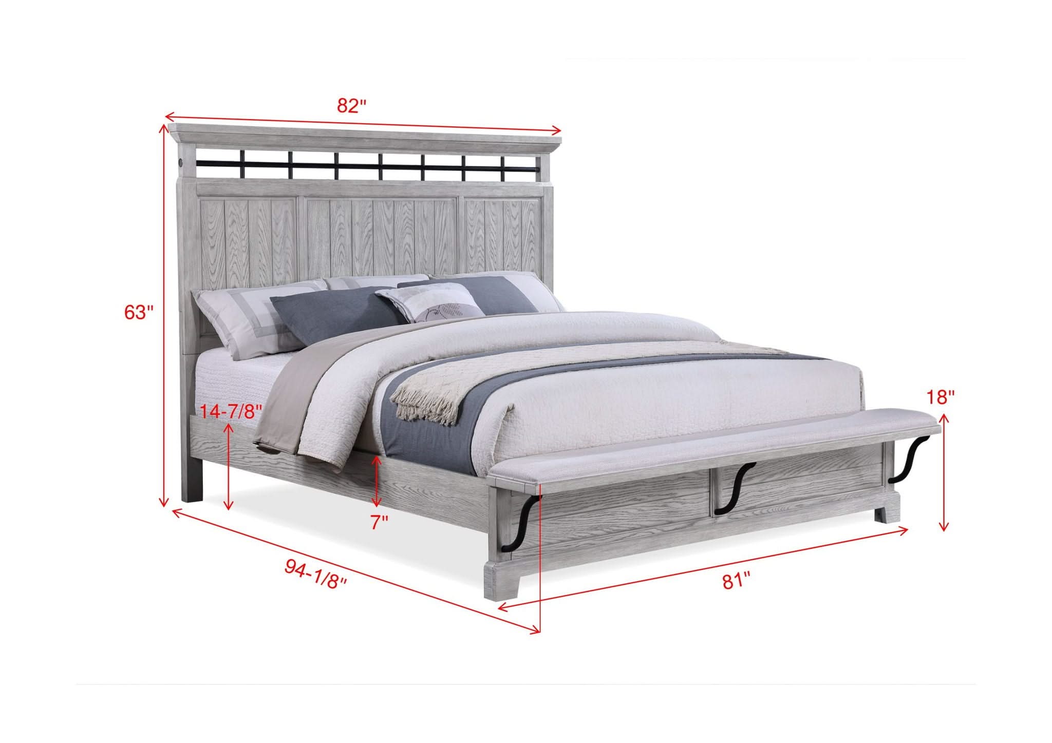 Beckett - King 4 Piece Bedroom Set - Greige