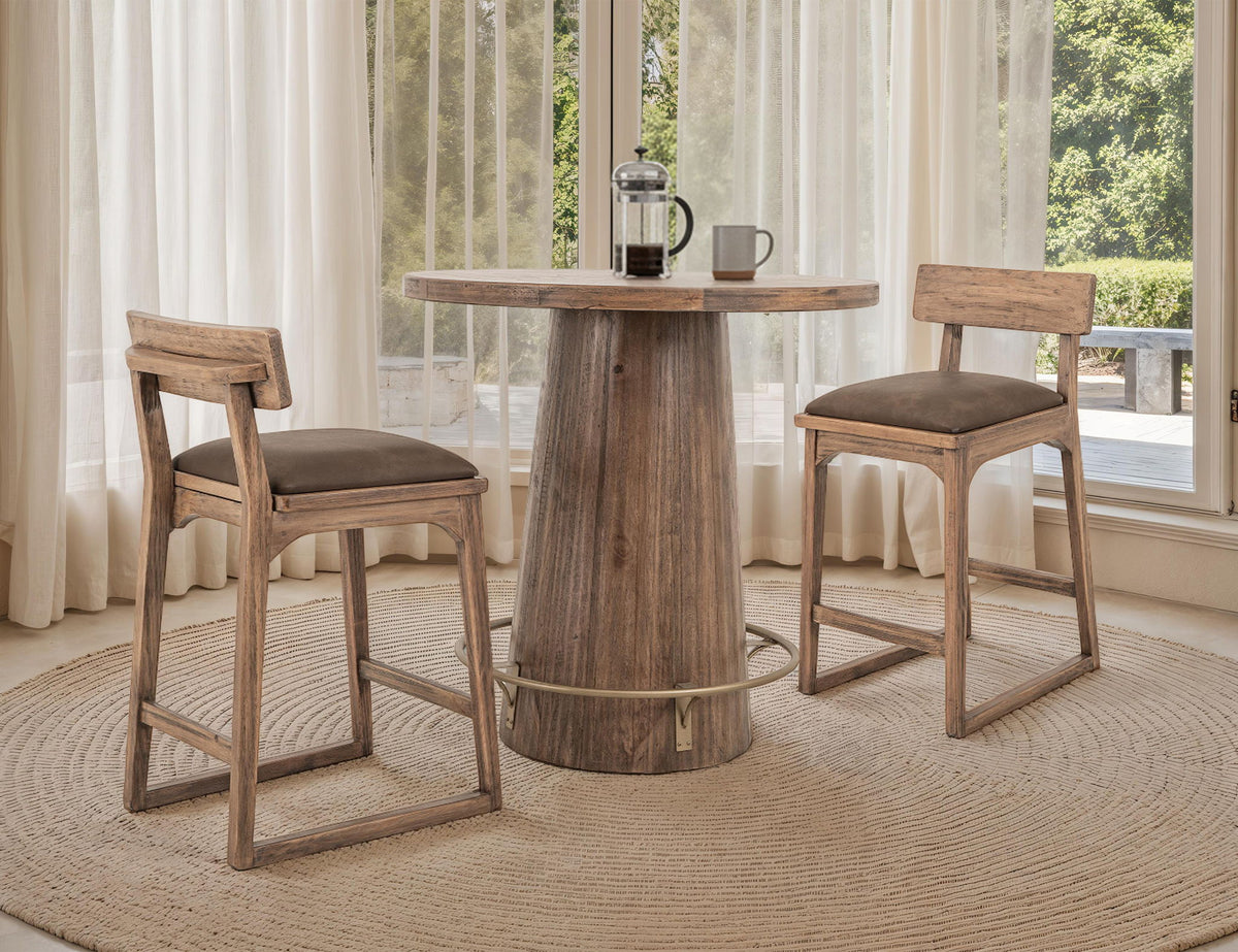 Balam - 30" Barstool (Set of 2) - Light Brown / Dark Brown