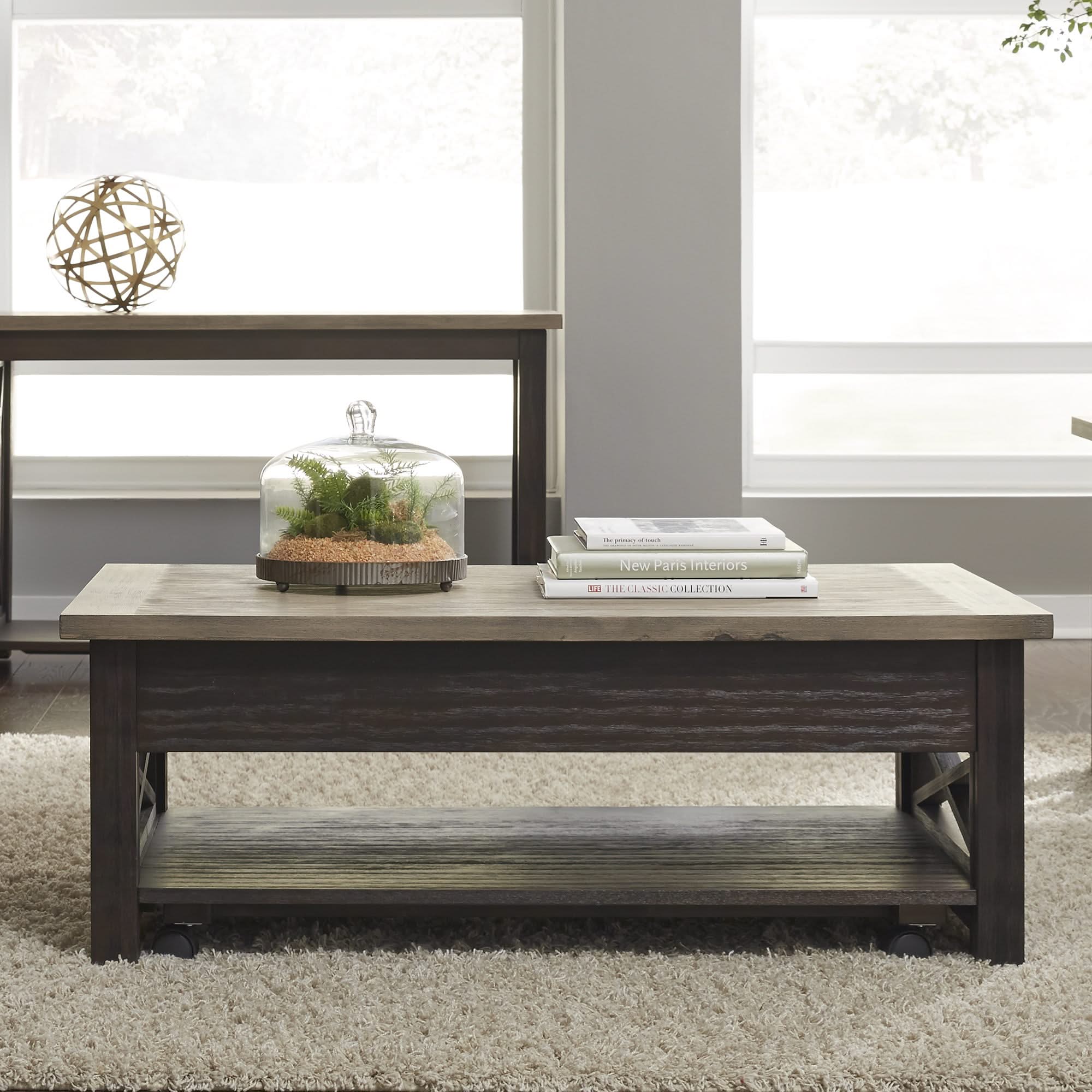 Heatherbrook - Lift Top Cocktail Table - Charcoal & Ash