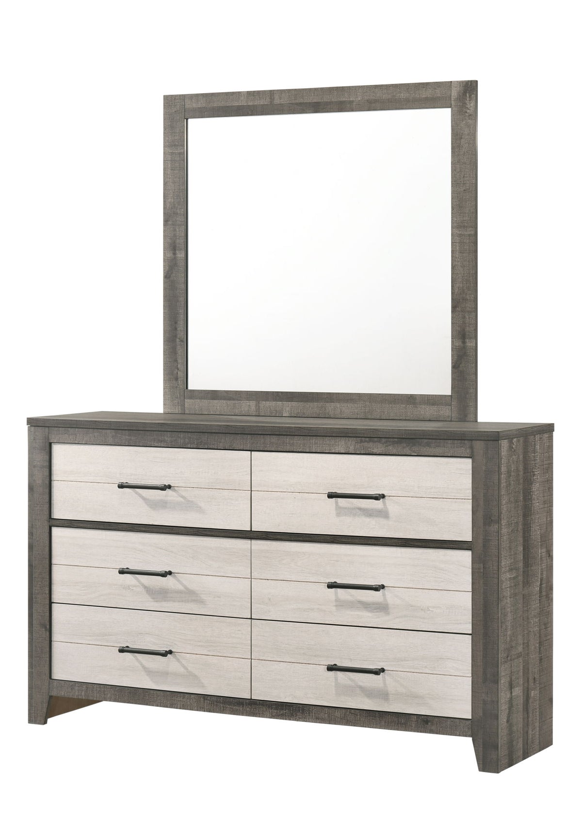 Rhett - King 5 Piece Bedroom Set - Chalk / Gray