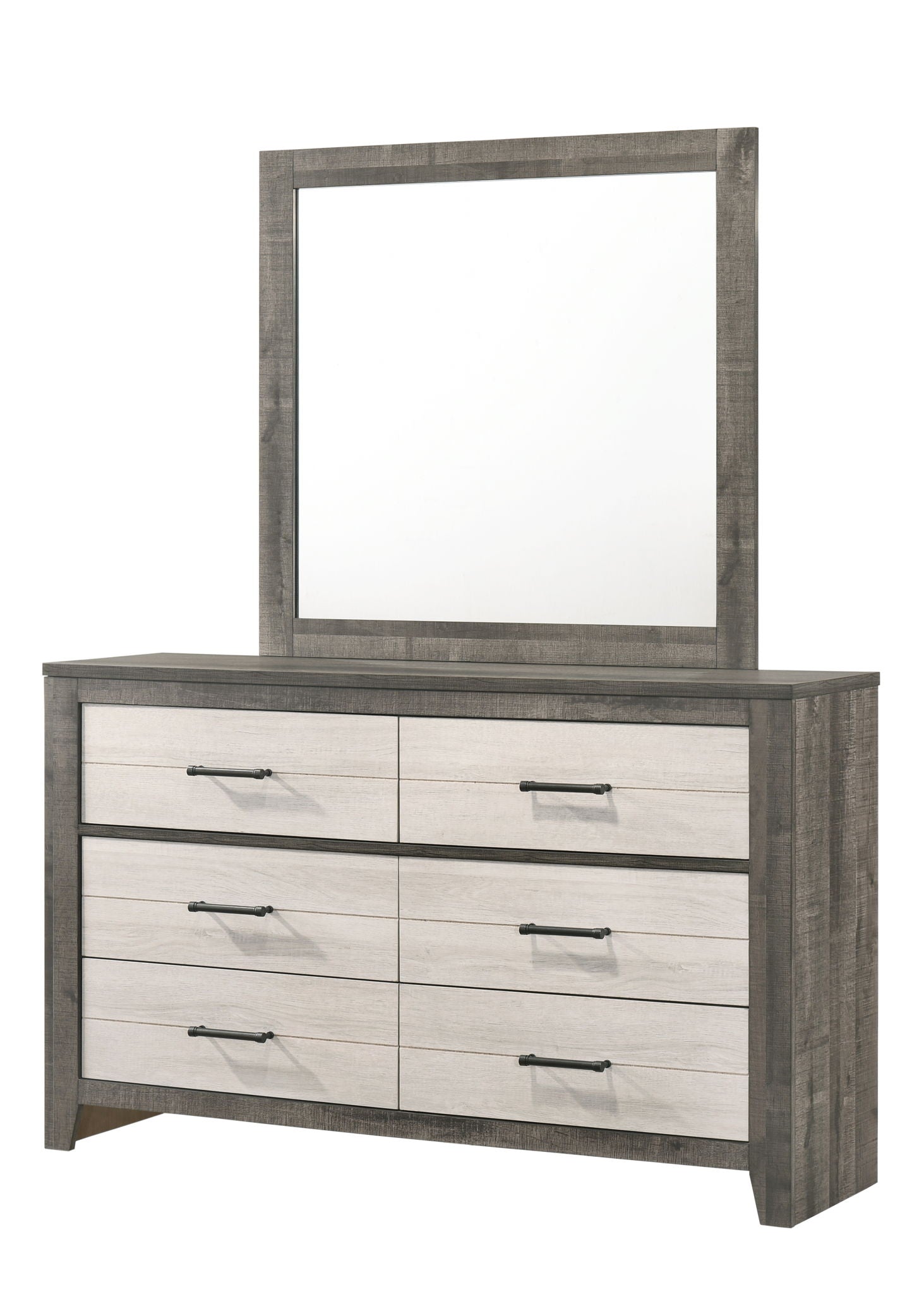Rhett - Queen 5 Piece Bedroom Set - Chalk / Gray