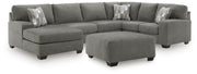Clarington - 2 Pc. - 3-Piece Sectional And Oversized Ottoman - Greystone