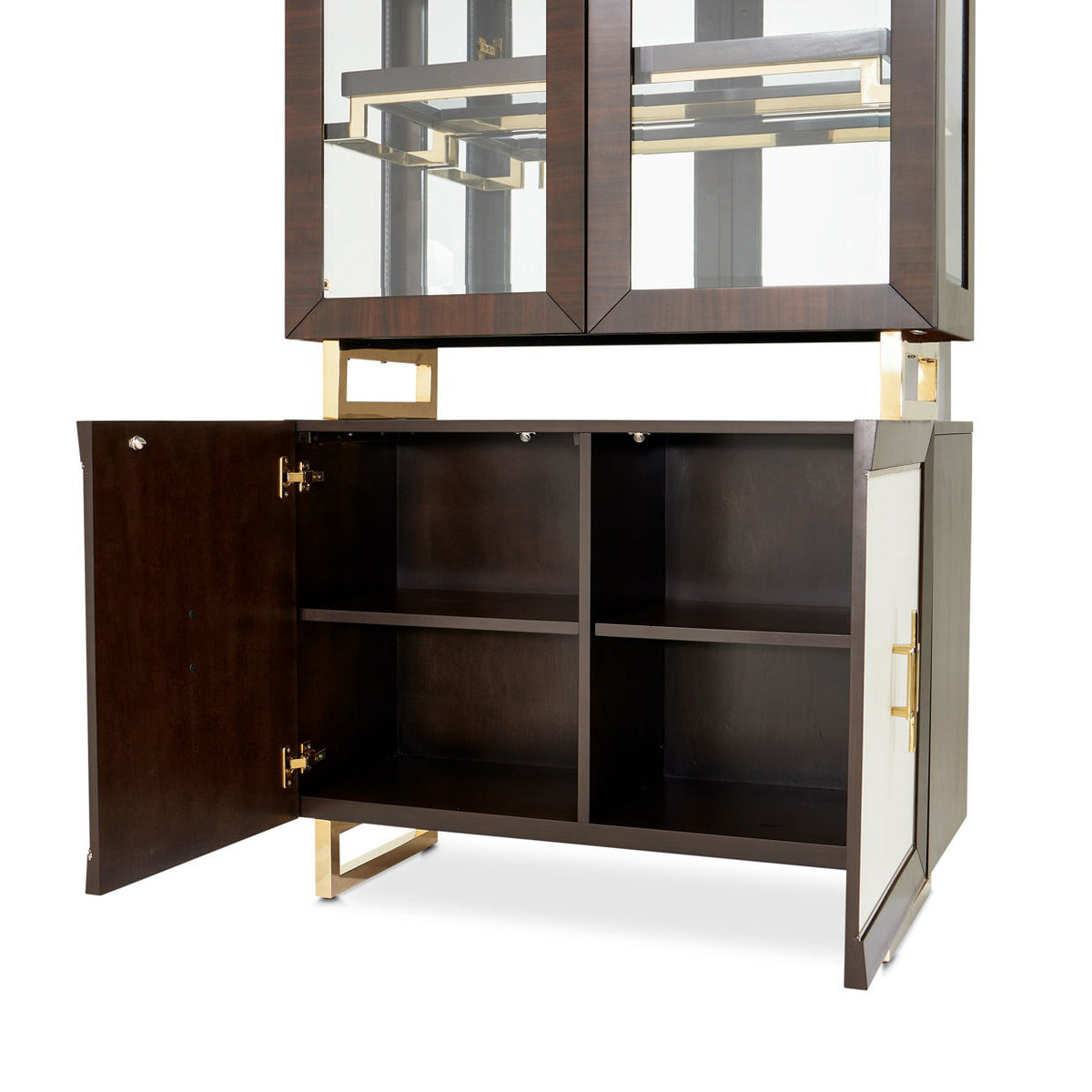 Belmont Place - Display Cabinet - White / Dark Brown