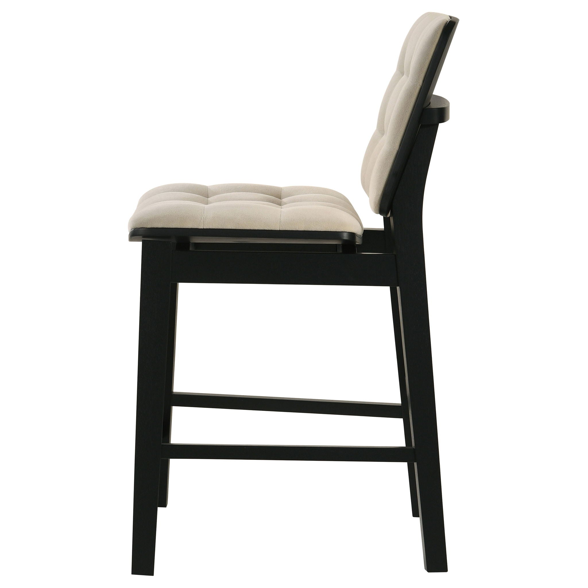 Redbridge Velvet Upholstered Counter Chair Cream and Black (Set of 2)