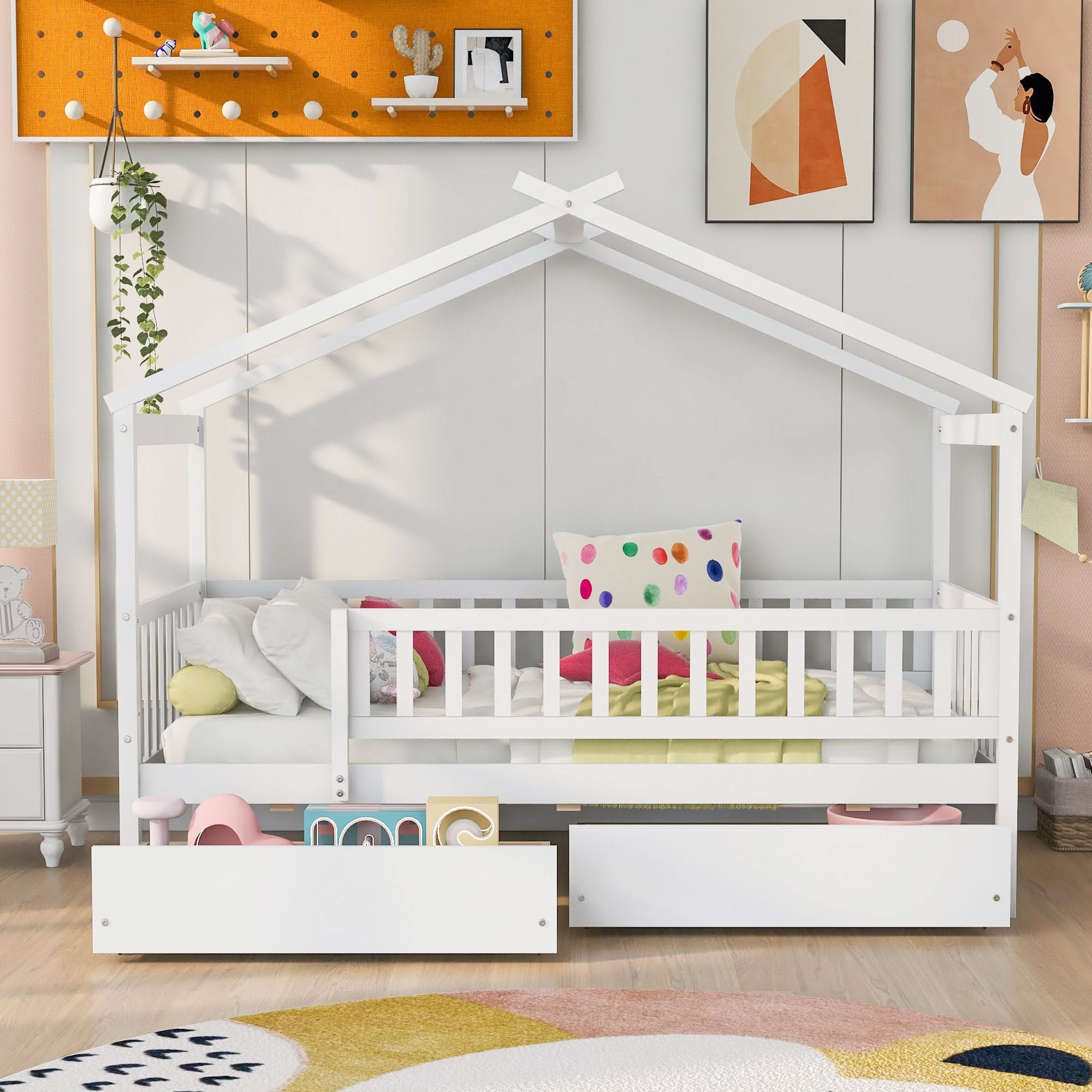 House Bed With 2 Drawers