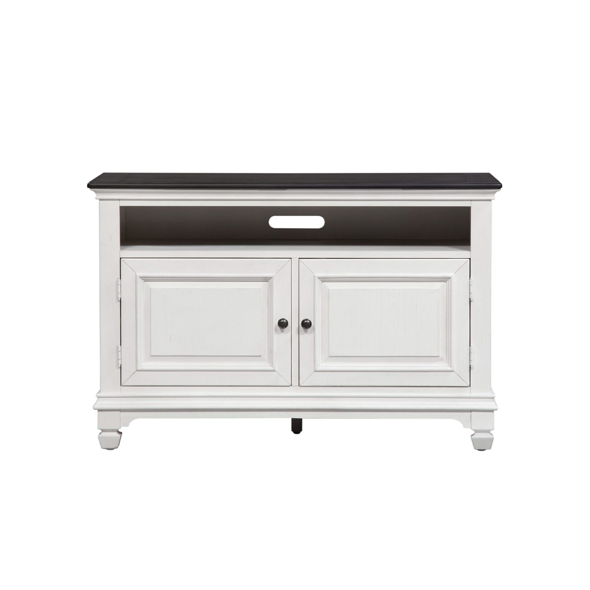 Allyson Park - 46" TV Console - Wirebrushed White / Charcoal