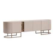Lisbon - Media Cabinet - Silky Cream / Bronze