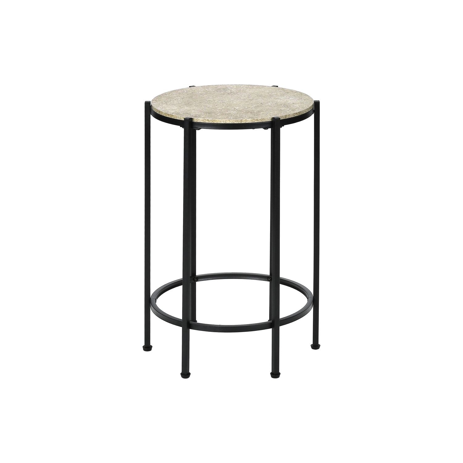 Round Accent Table For Living Room - Black