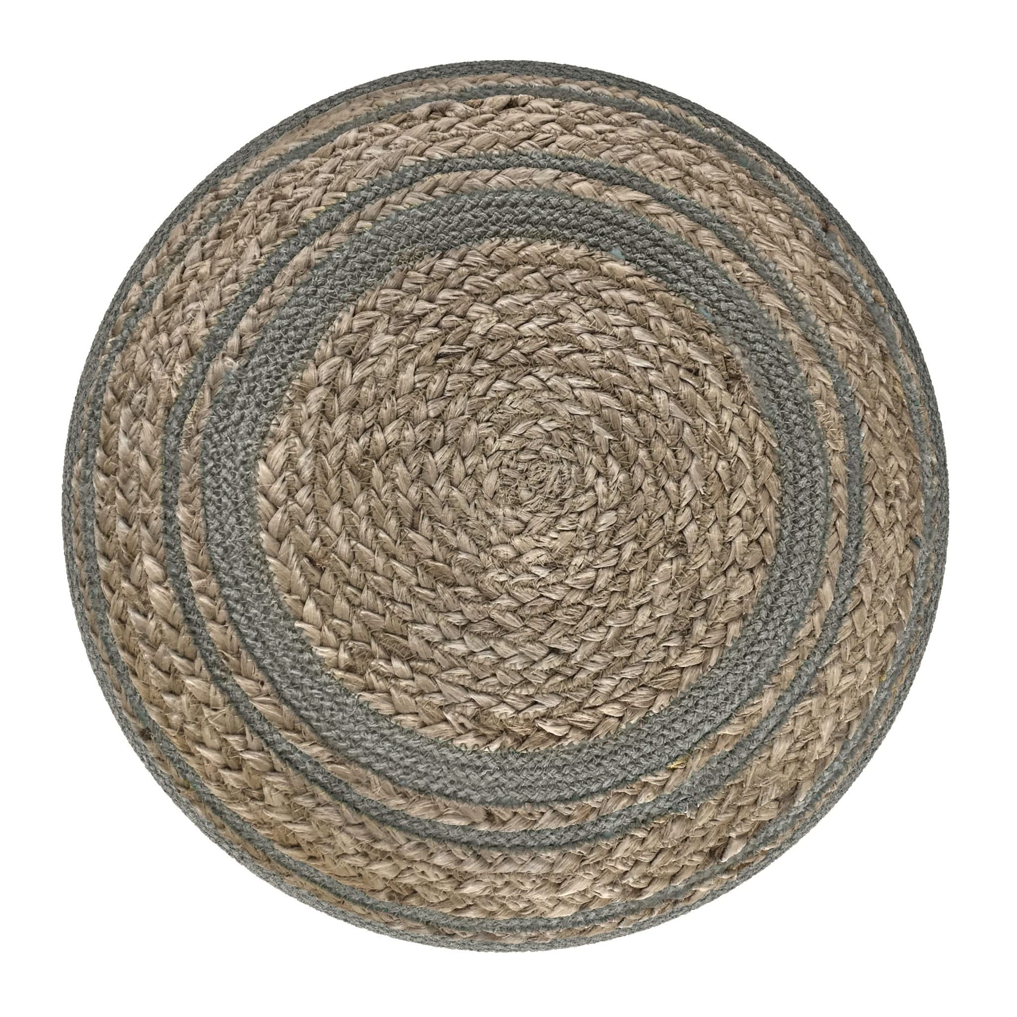Serena - Handcrafted Round Braided Pouf