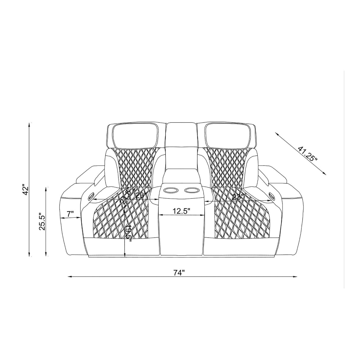 Julian - Set With Power Recliner, LED Lighting & Speaker