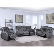 Morello Gray Reclining 2PC Living Room Set with Sofa and Console Loveseat