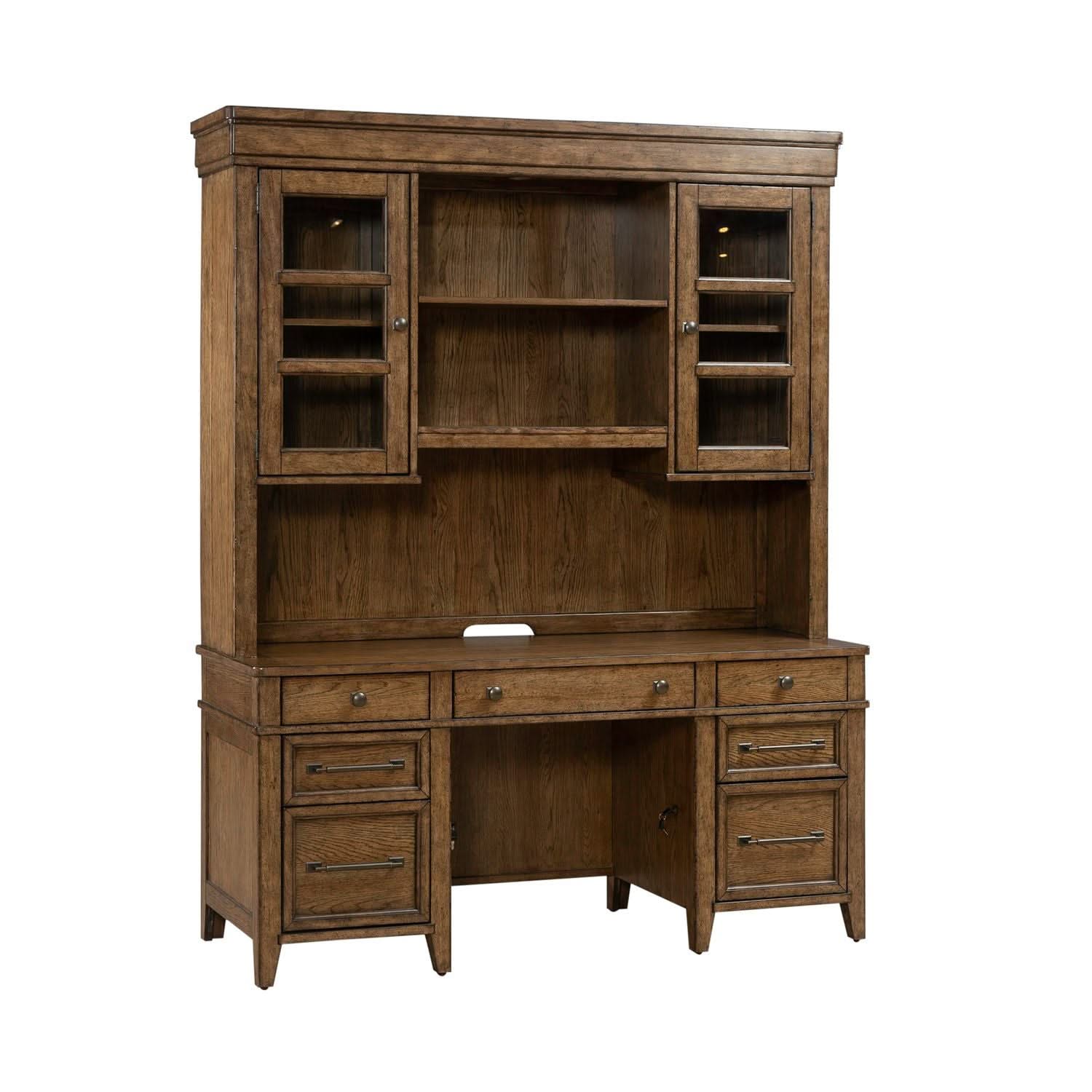 Carolina Park - Credenza & Hutch - Amber Brown