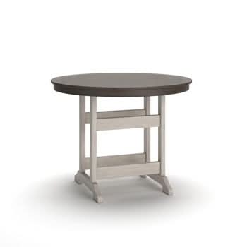 Vista Highlands - Round Counter Table With Umbrella Option - Brown / White