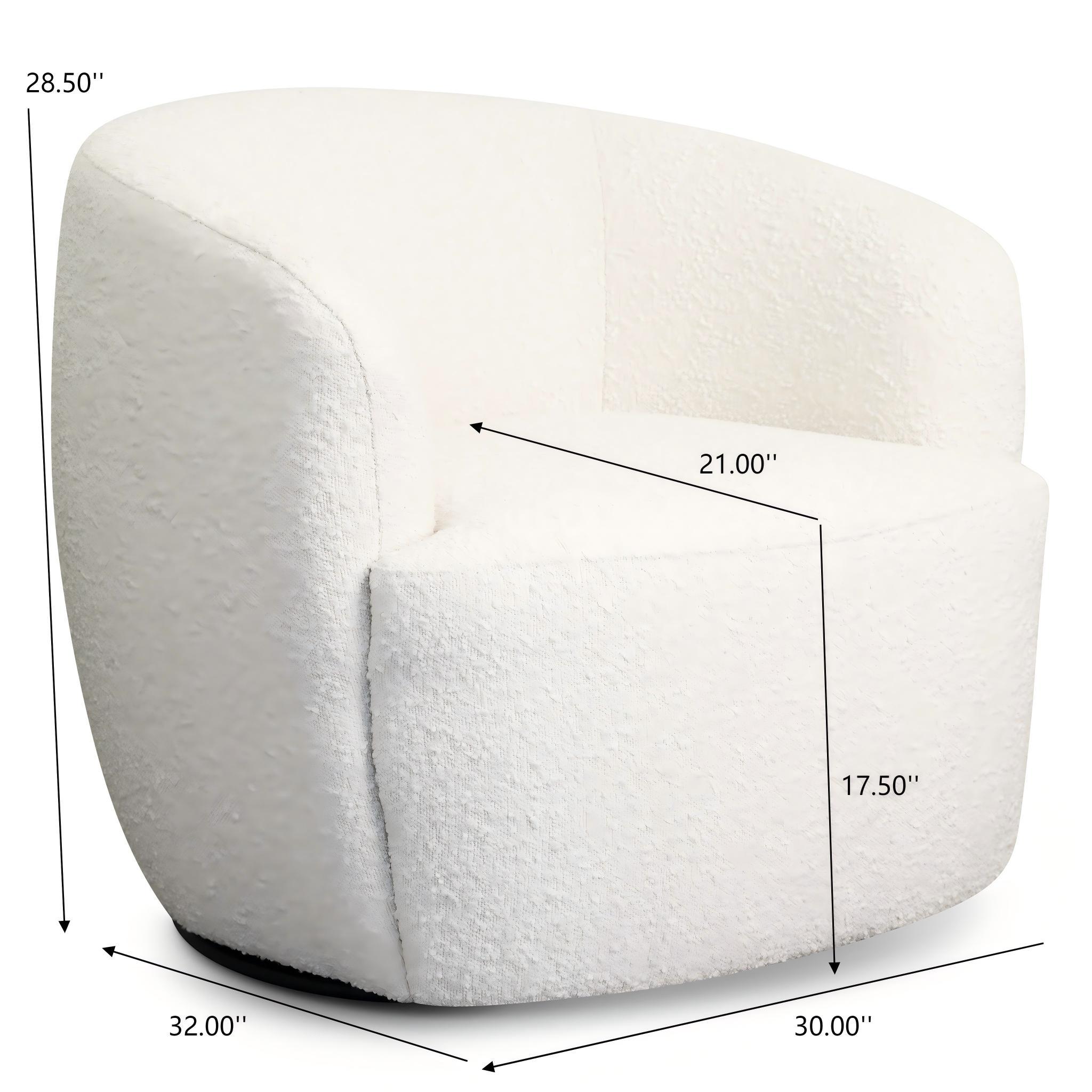 Mina - Swivel Chair - White