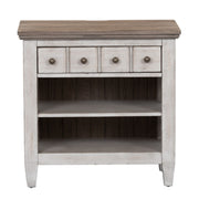 Heartland - 1 Drawer Nightstand With Charging Station - Antique White / Tobacco Tops