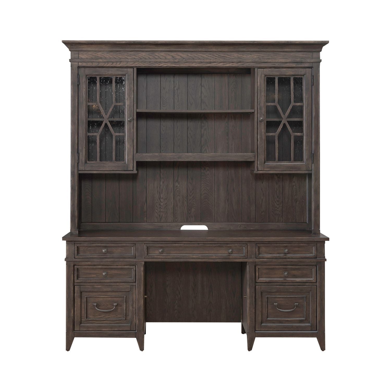 Paradise Valley - Credenza & Hutch - Saddle Brown