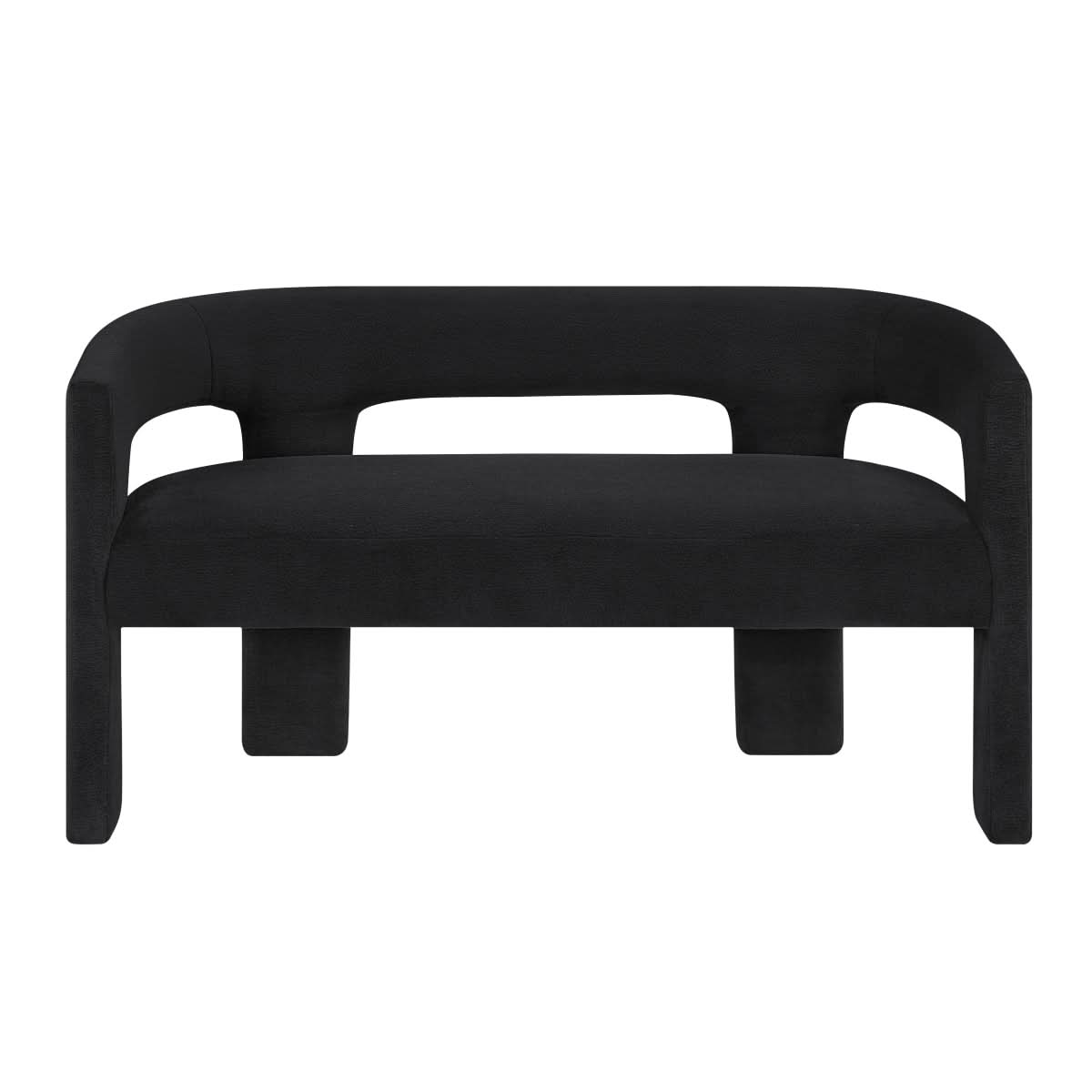 Helen Contemporary Dining Bench in Light Gray Black or Orange with Boucle Upholstery