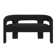 Helen Contemporary Dining Bench in Light Gray Black or Orange with Boucle Upholstery