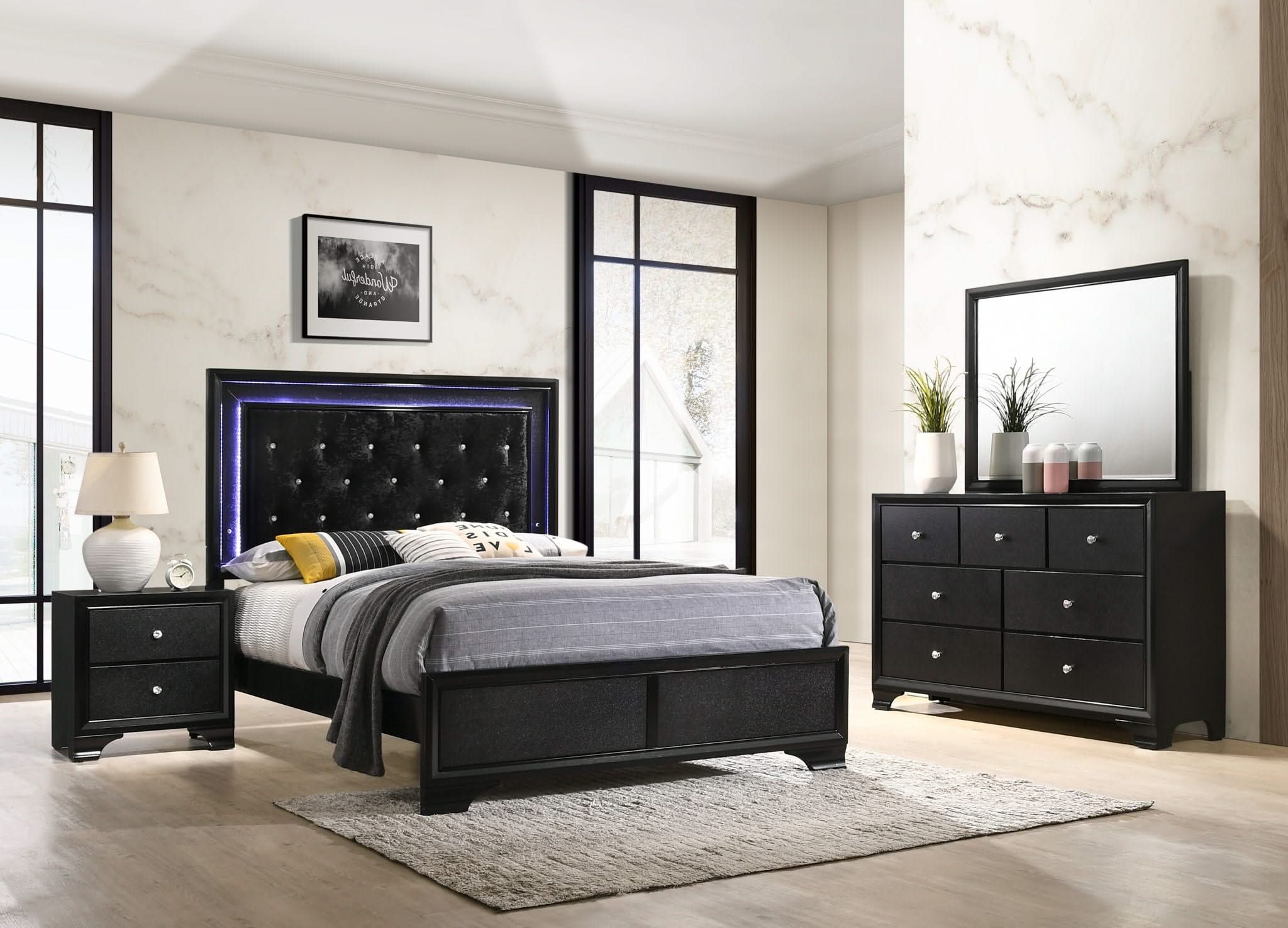Micah - California King 4 Piece Bedroom Set - Black