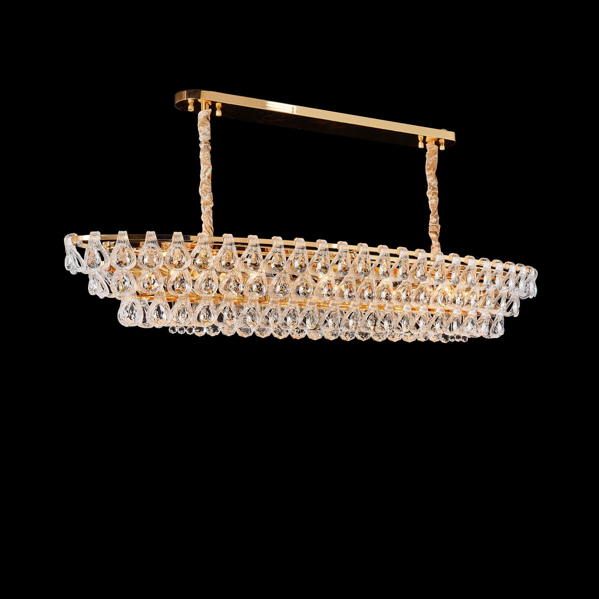 Michael Amini Lighting - Gala 14-Light Rectangular LED Chandelier - Gold