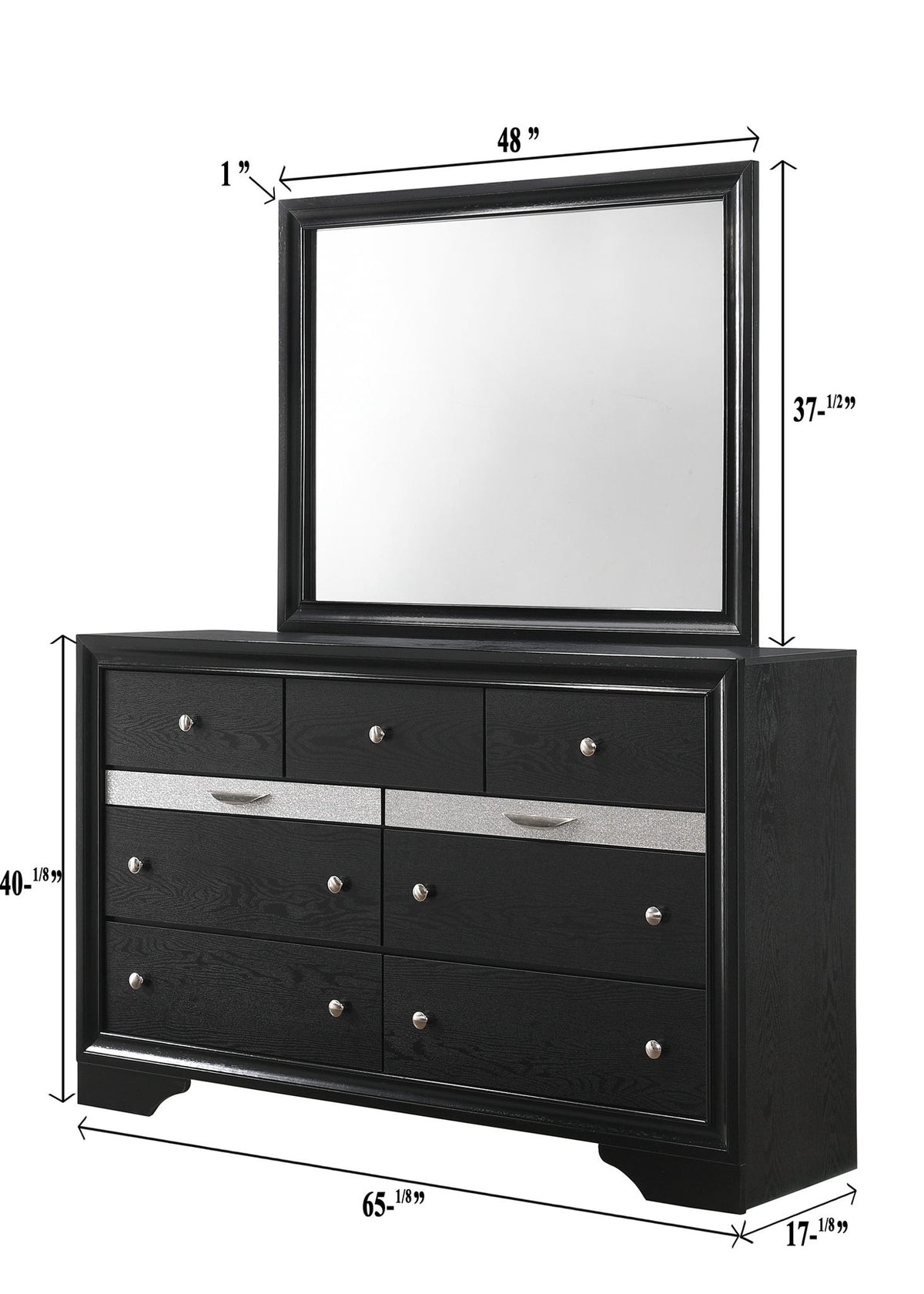 Regata - Queen 3 Piece Bedroom Set - Black