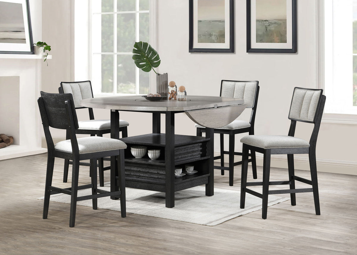 Cline - Counter Height Chair (Set of 2) - Charcoal / Gray