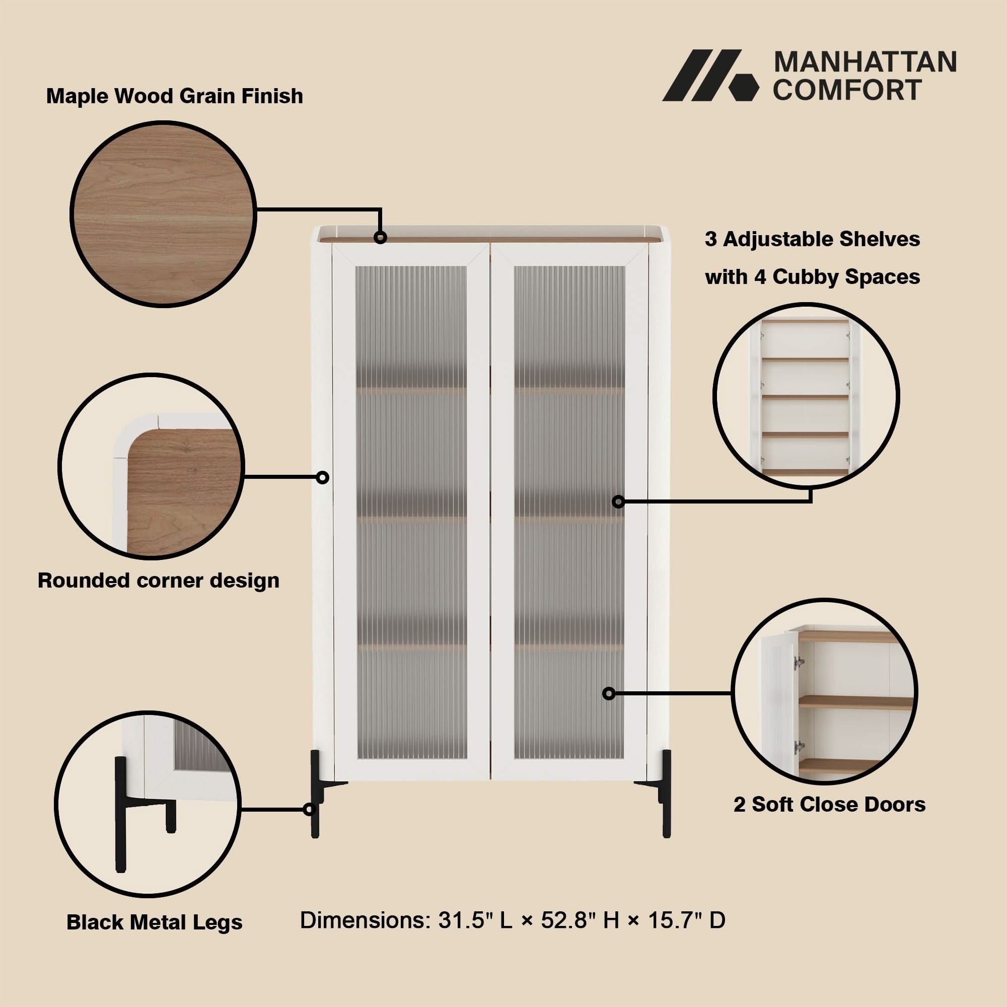 Abbey - Bookcase Cabinet With 4 Adjustable Shelves