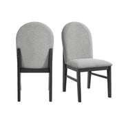 Edison - Dining Side Chair With Fabric (Set of 2) - Black And Light Gray