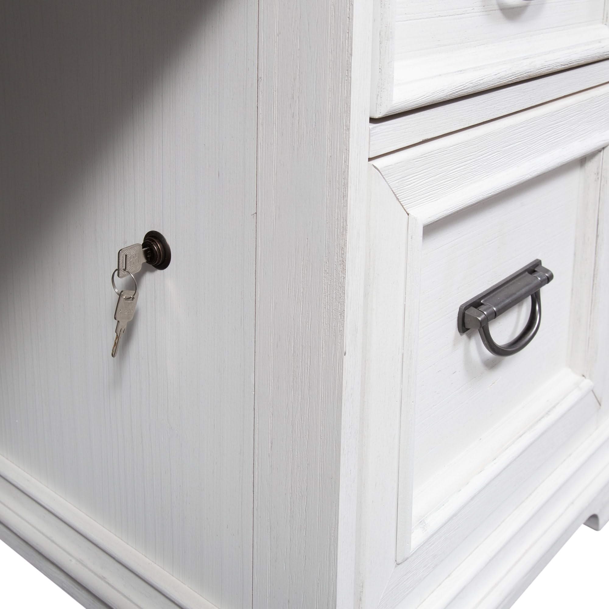 Allyson Park - Desk - Wirebrushed White / Charcoal