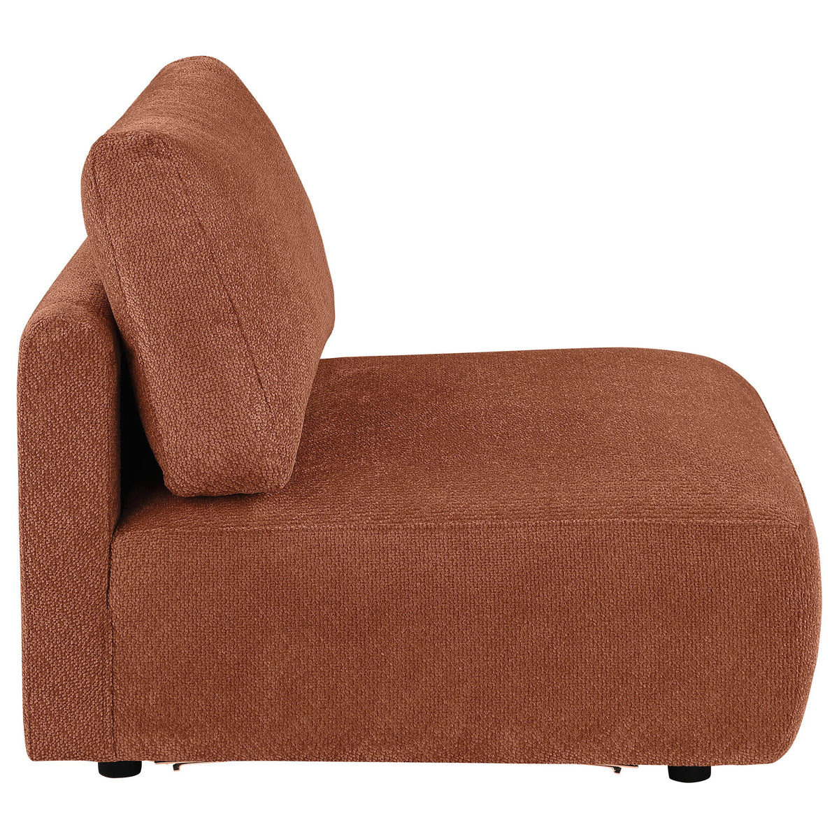 Elysia Chenille Upholstered Modular Armless Chair Coral