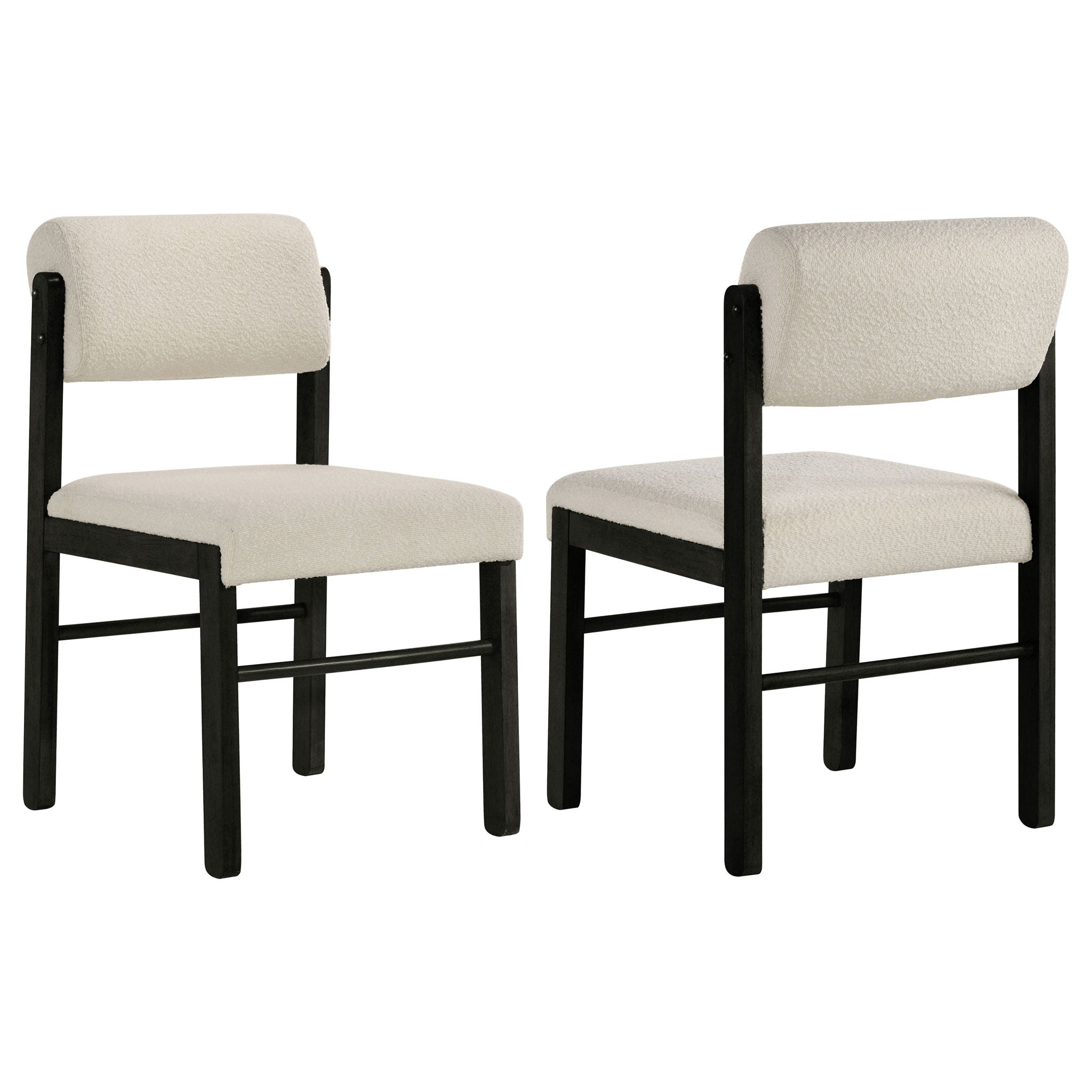 Kehoe Upholstered Dining Side Chair Cream and Black (Set of 2)
