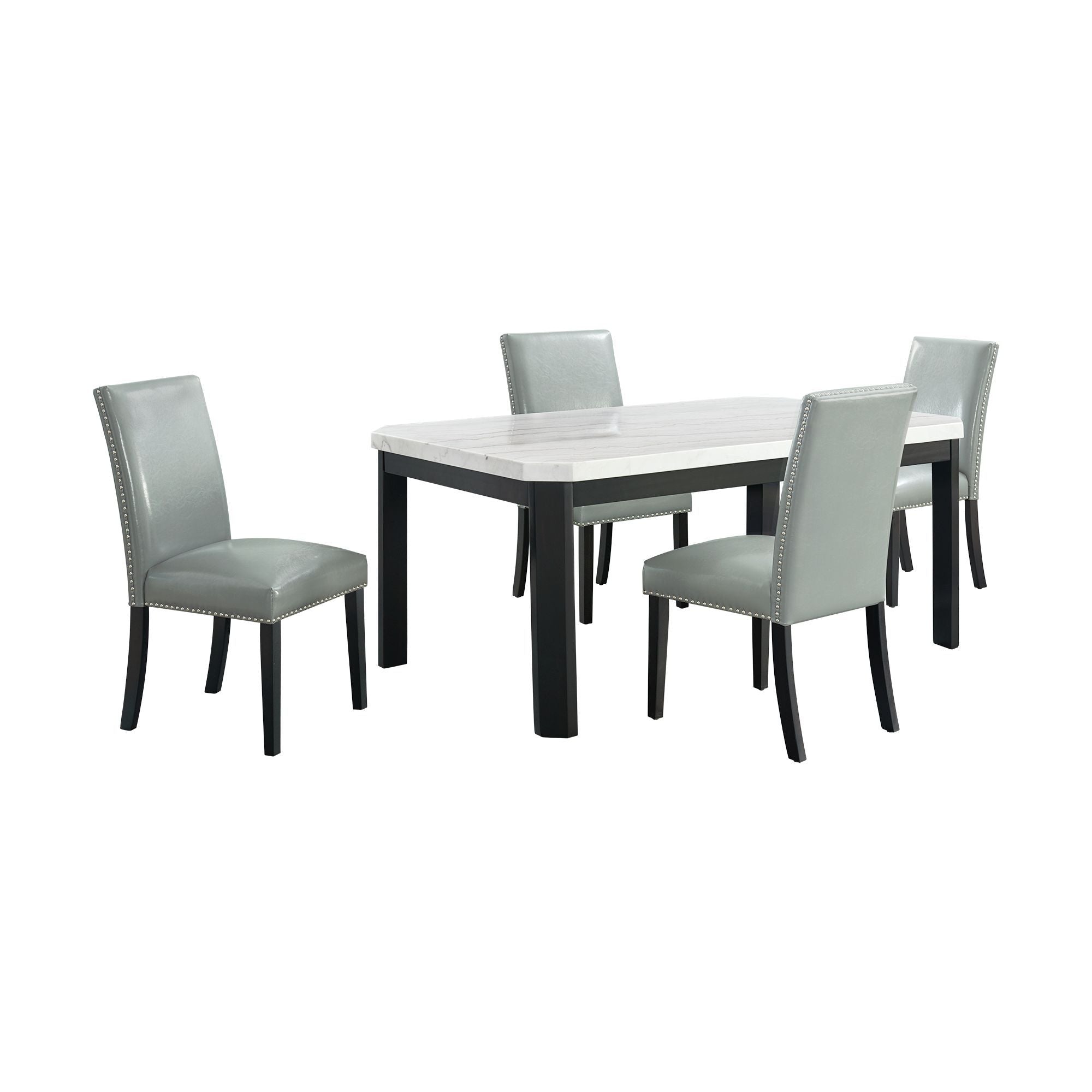 Francesca - 5 Piece Rectangular Dining Set (Table & Four Chairs) - Gray