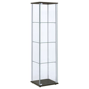 Bellatrix 3-shelf Clear Glass Curio Cabinet Cappuccino