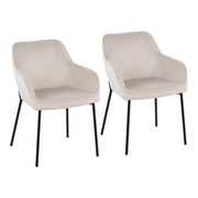 Daniella - Contemporary Dining Chair (Set of 2) - Cream - Velvet