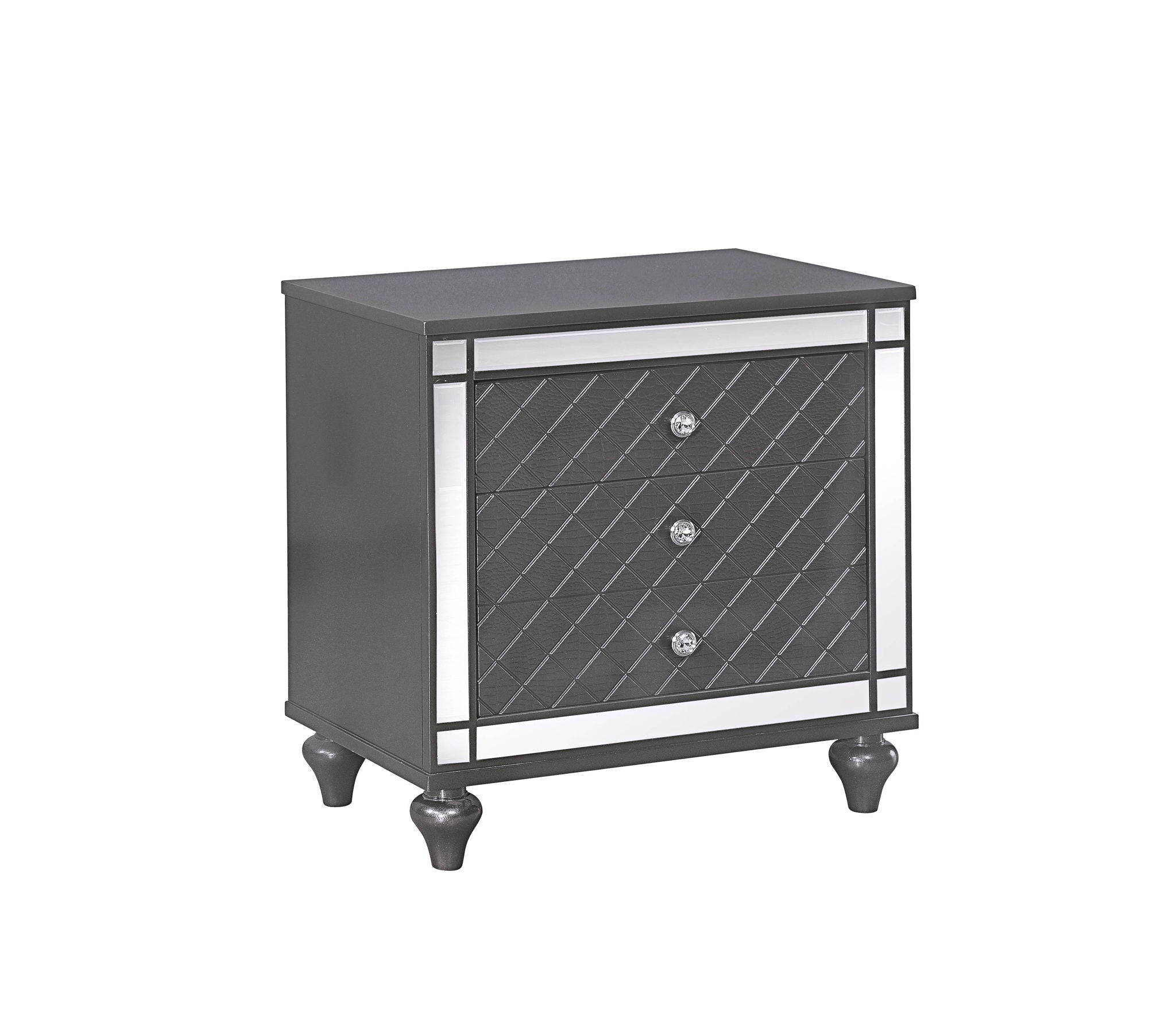 Refino - Queen 4 Piece Bedroom Set - Gunmetal