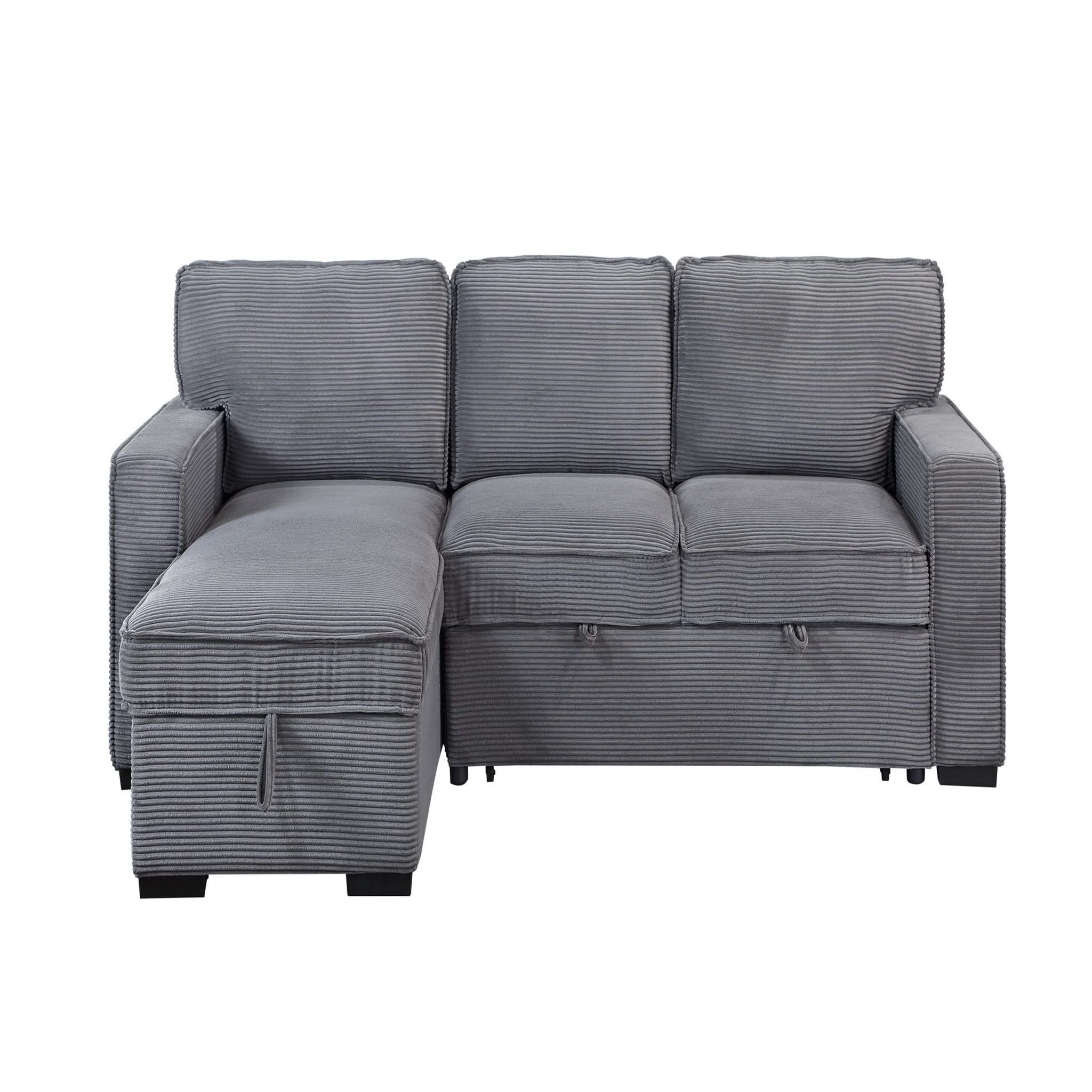 Territory - Pull Out Sofa Bed With Design - Dark Gray