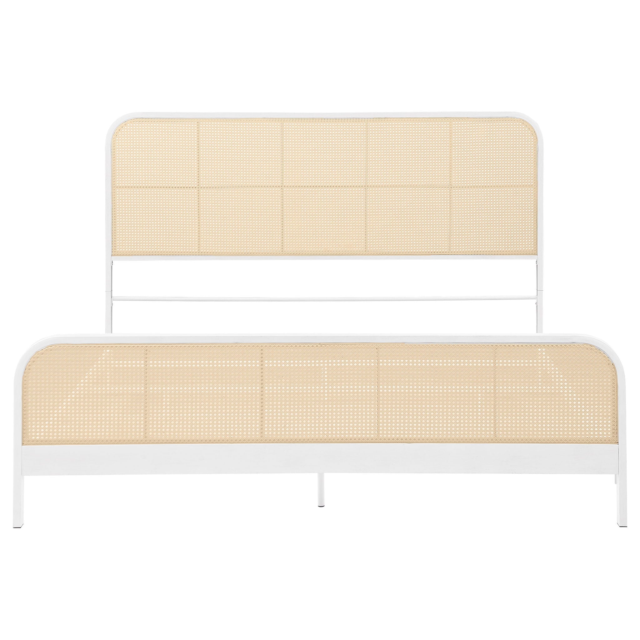 Lanewood Open Cane Webbing Metal Eastern King Bed White