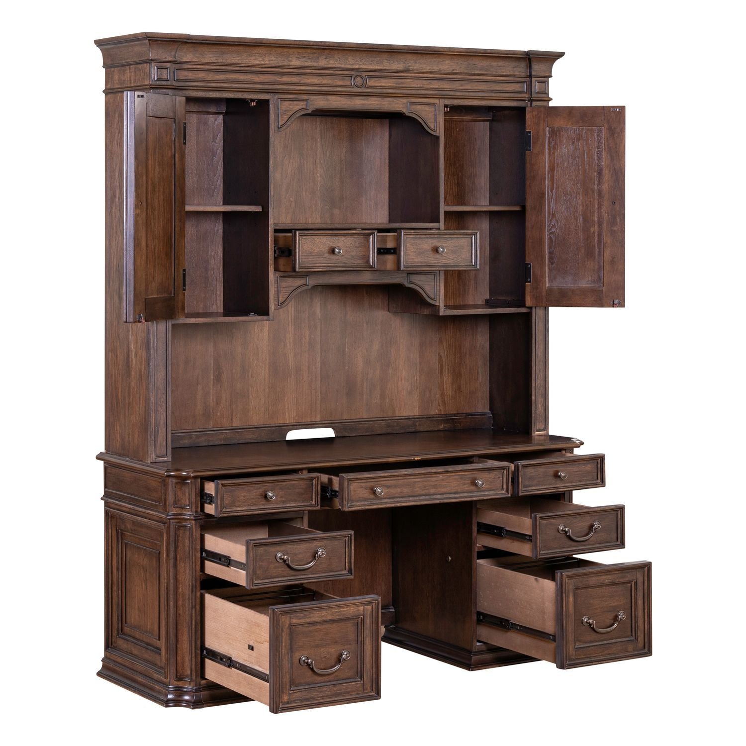 Provence Park - Credenza & Hutch - Chateau Brown