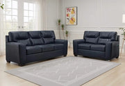 Hilltop Navy Contemporary Living Room Set with Tufted Back and Wide Track Arms