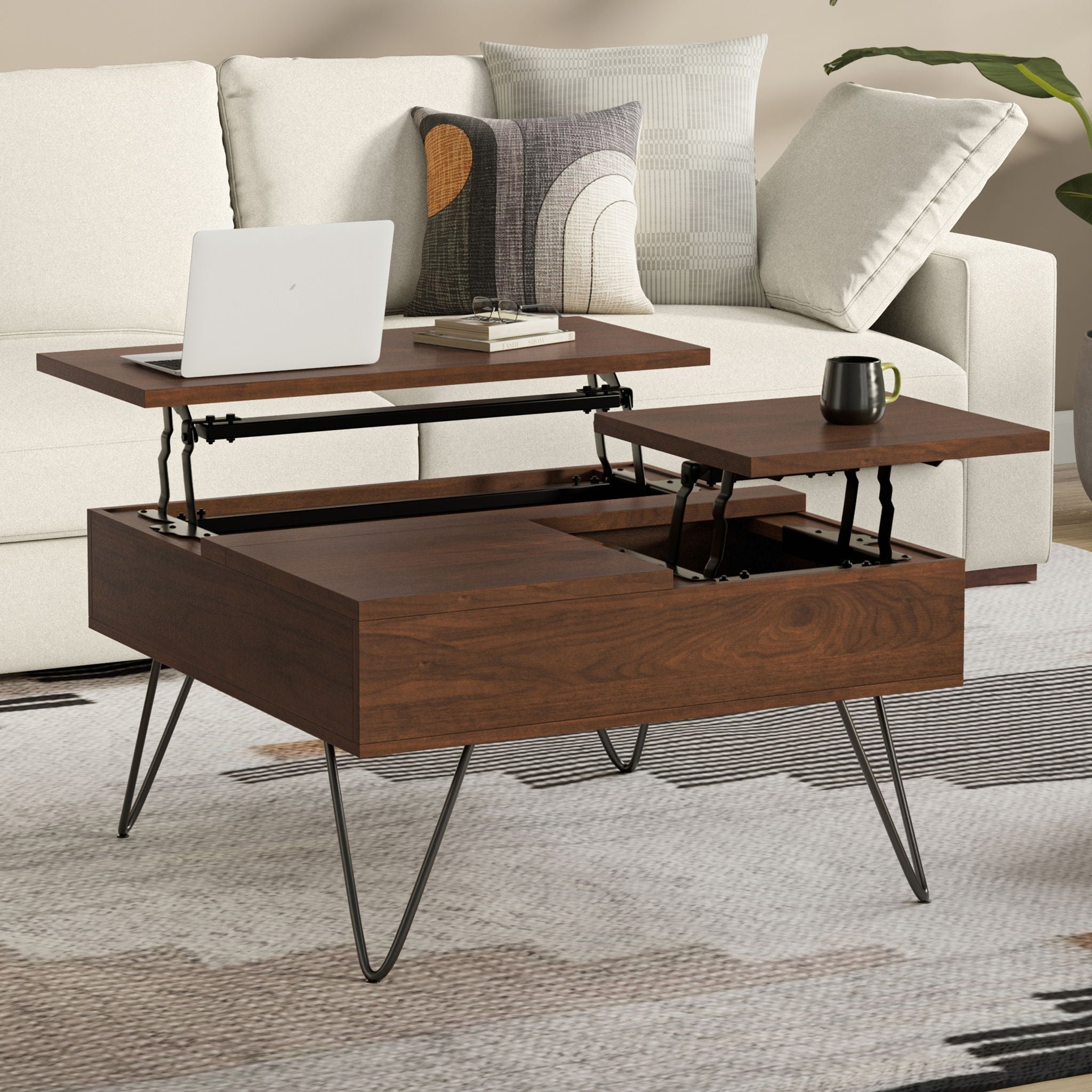 Hunter - Square Lift Top Coffee Table - Walnut