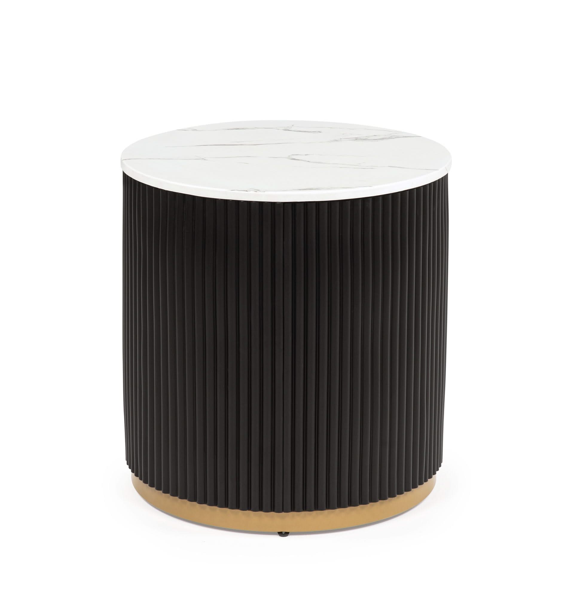 Kara - End Table - Black / White