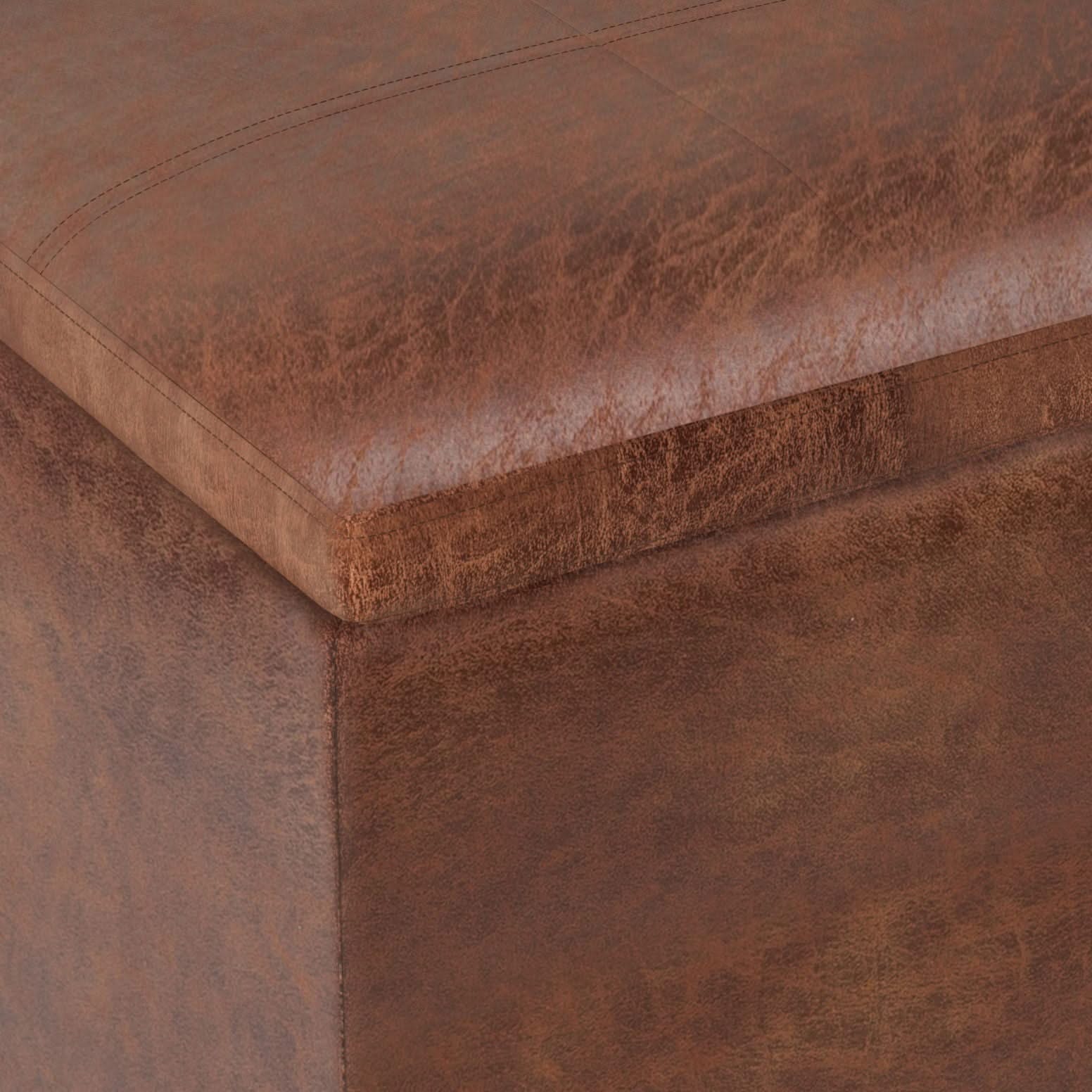 Rockwood - Upholstered Cube Storage Ottoman With Tray